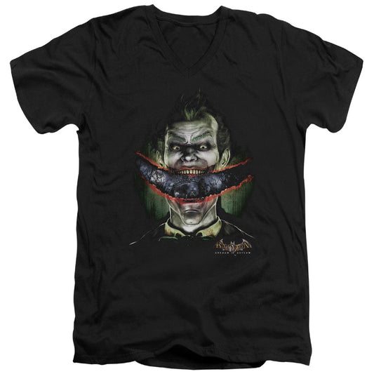 Batman Aa Crazy Lips Mens Slim Fit V Neck T Shirt Black