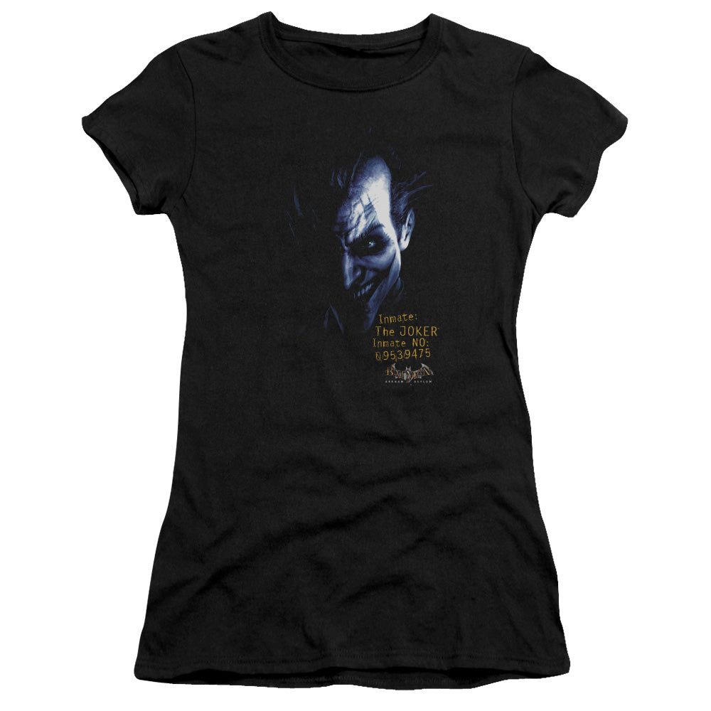 Batman Aa Arkham Joker Junior Sheer Cap Sleeve Womens T Shirt Black