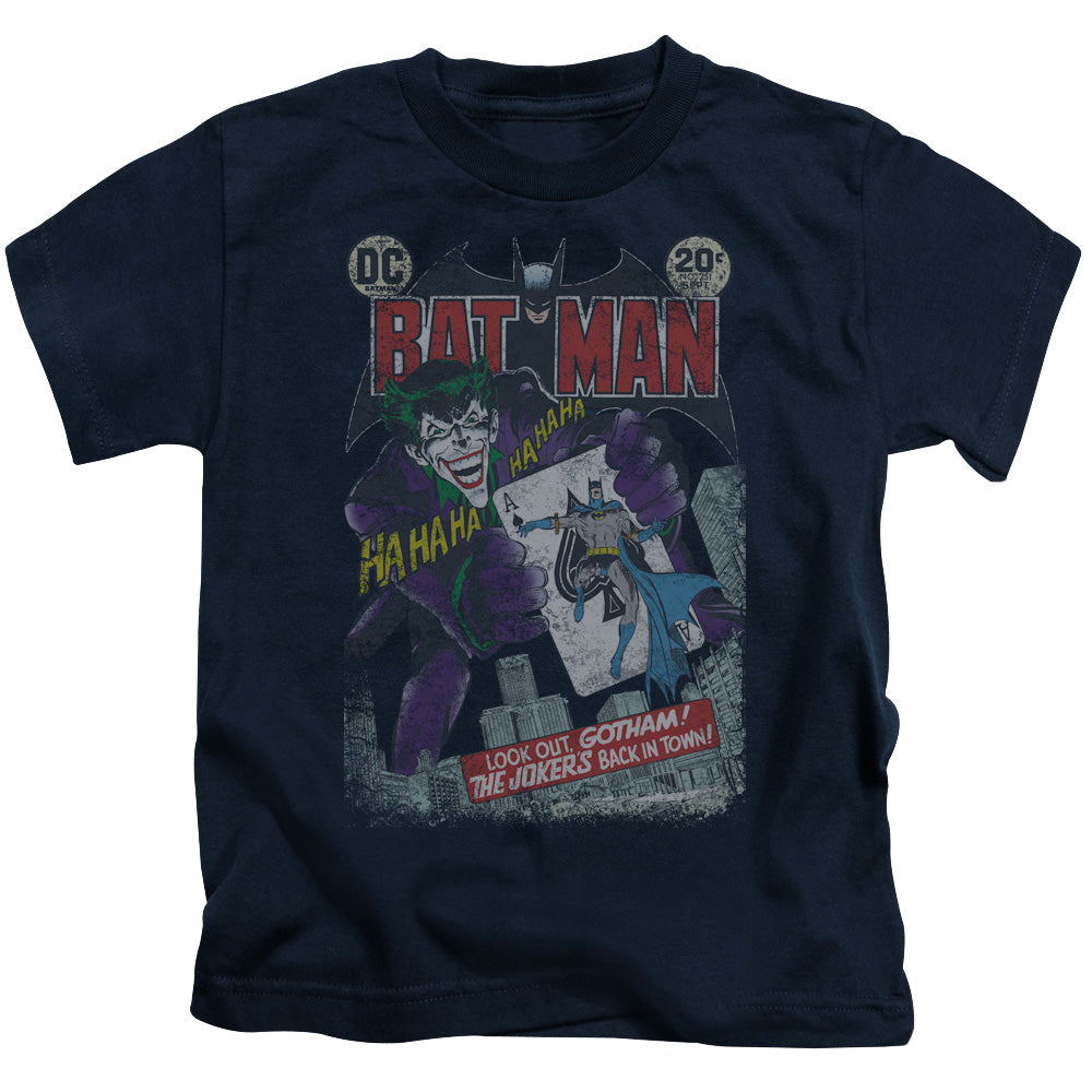 Batman #251 Distressed Juvenile Kids Youth T Shirt Navy Blue