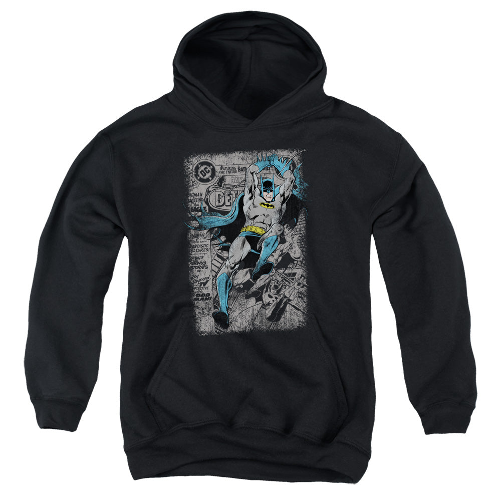 Batman Detective #487 Distress Kids Youth Hoodie Black