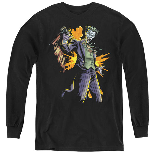 Batman Joker Bang Long Sleeve Kids Youth T Shirt Black