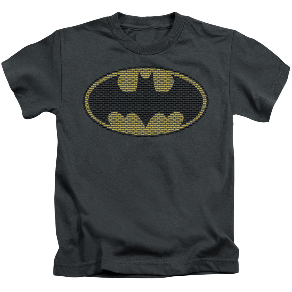 Batman Litle Logos Juvenile Kids Youth T Shirt Charcoal