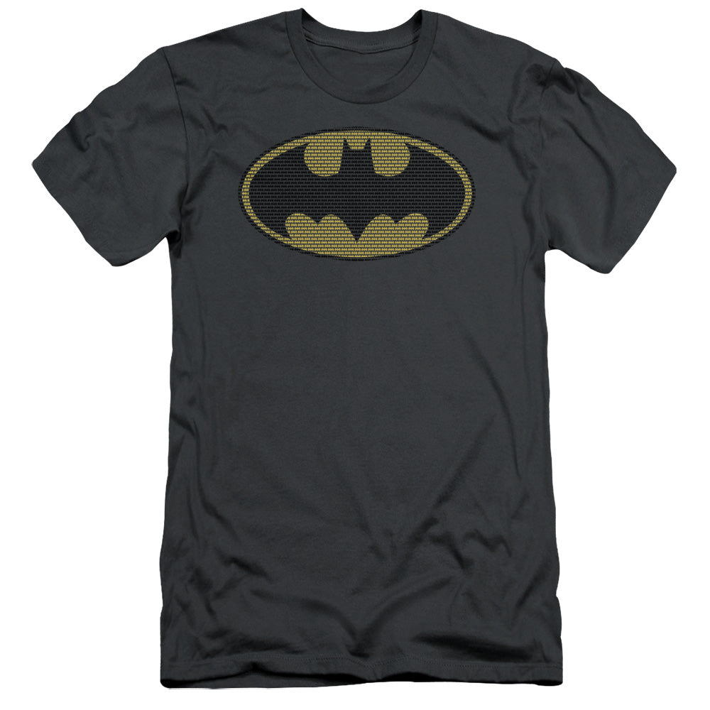 Batman Litle Logos Slim Fit Mens T Shirt Charcoal
