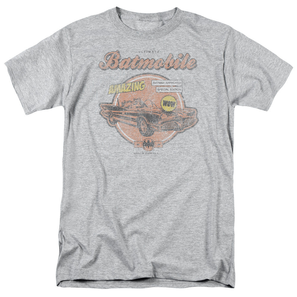 Batman Amazing Batmobile Mens T Shirt Athletic Heather