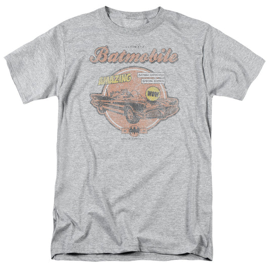 Batman Amazing Batmobile Mens T Shirt Athletic Heather