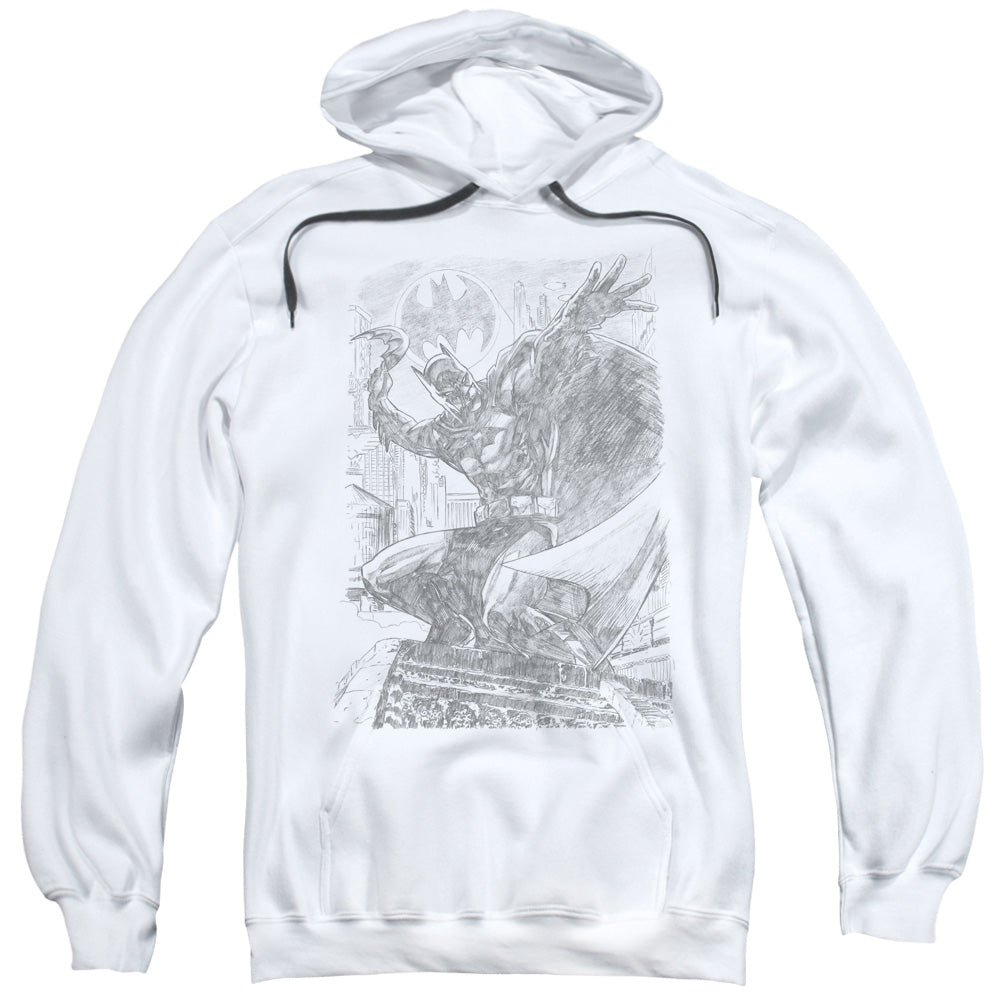 Batman Pencil Batarang Throw Mens Hoodie White