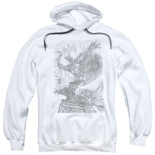 Batman Pencil Batarang Throw Mens Hoodie White