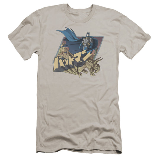 Batman Japanese Knight Premium Bella Canvas Slim Fit Mens T Shirt Silver