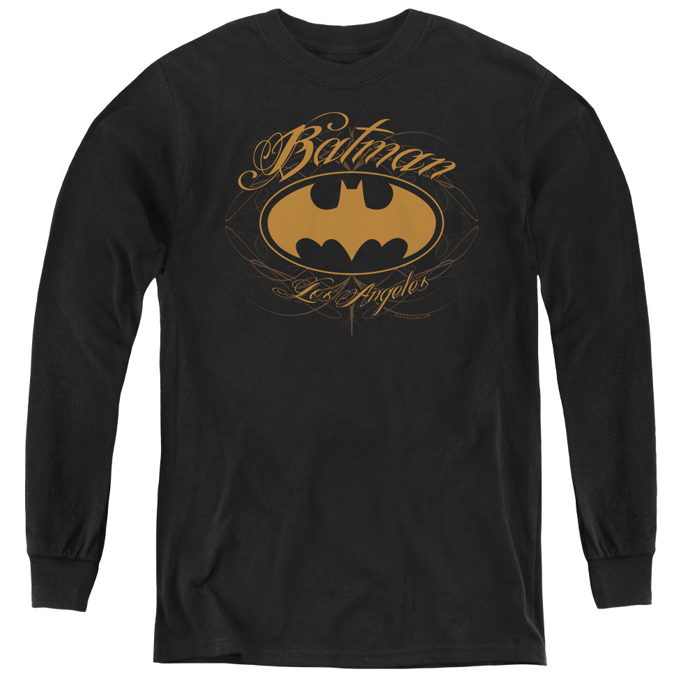 Batman Batman La Long Sleeve Kids Youth T Shirt Black