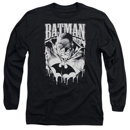 Batman Bat Metal Mens Long Sleeve Shirt Black