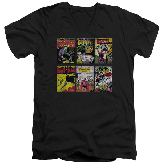 Batman Bm Covers Mens Slim Fit V Neck T Shirt Black