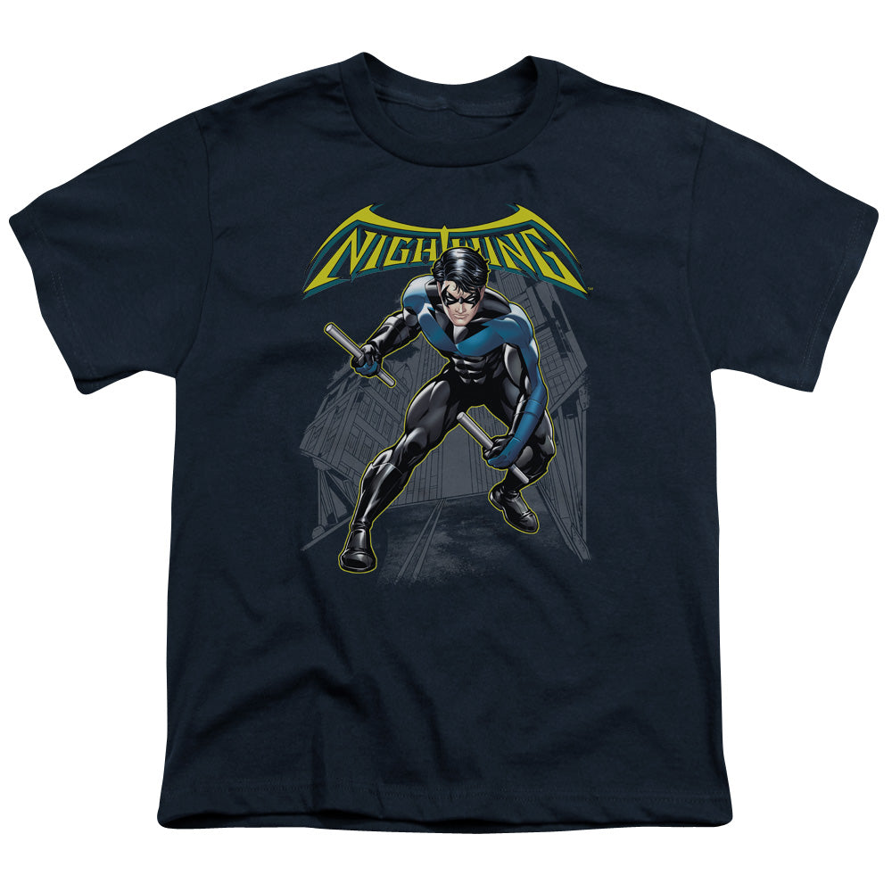 Batman Nightwing Kids Youth T Shirt Navy Blue