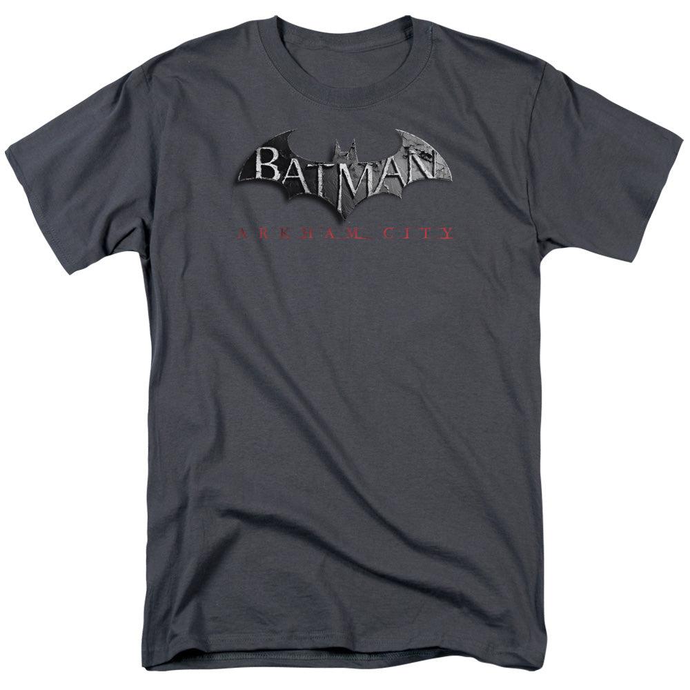 Arkham City Logo Mens T Shirt Charcoal - clothing by TeeHivey.com