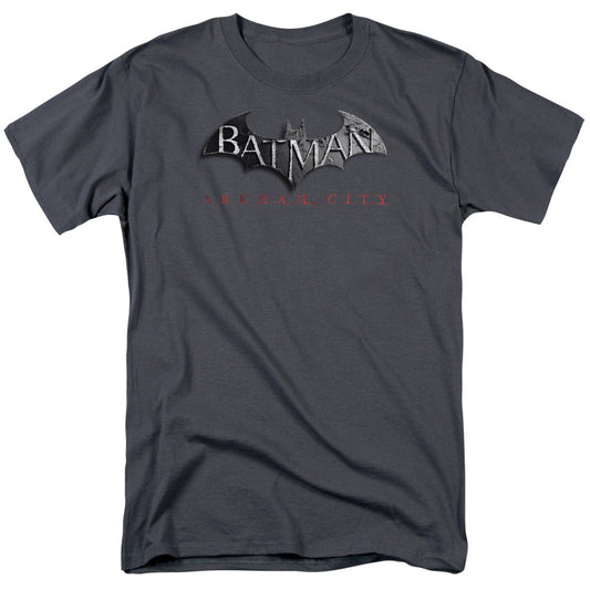 Arkham City Logo Mens T Shirt Charcoal - clothing by TeeHivey.com