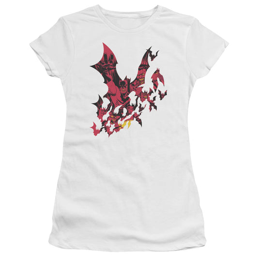 Batman Broken City Junior Sheer Cap Sleeve Womens T Shirt White