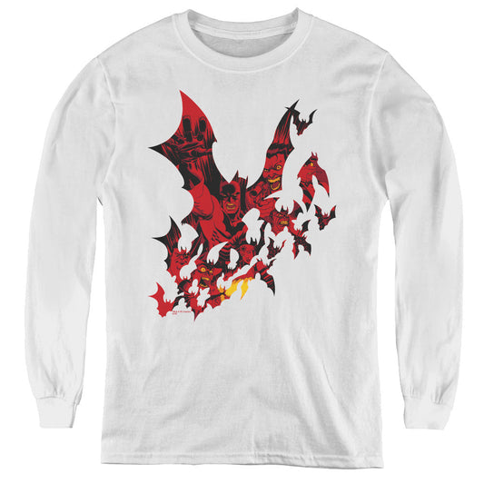 Batman Broken City Long Sleeve Kids Youth T Shirt White