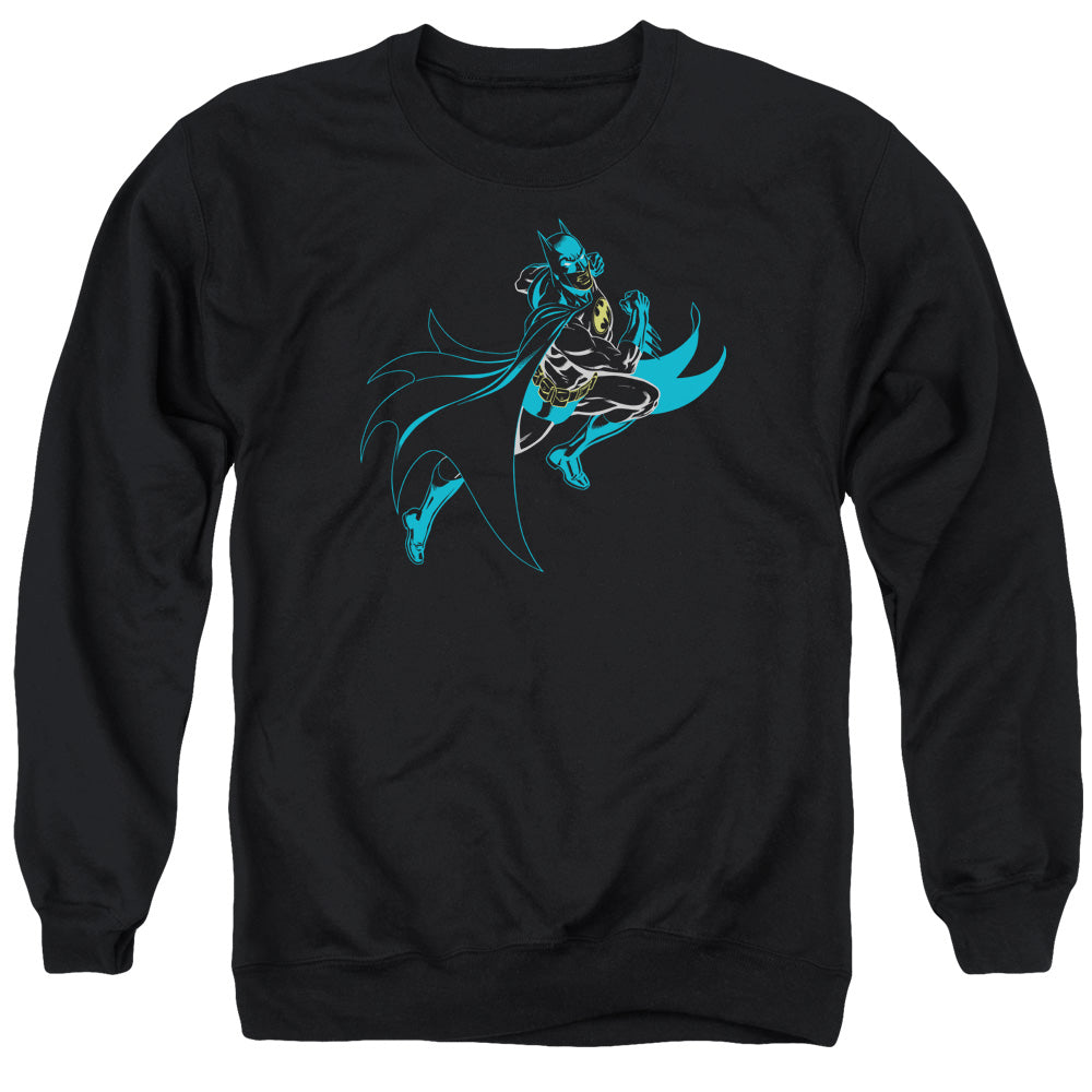 Batman Neon Batman Mens Crewneck Sweatshirt Black