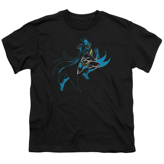 Batman Neon Batman Kids Youth T Shirt Black