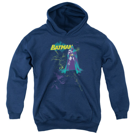 Batman Bat Spray Kids Youth Hoodie Navy Blue