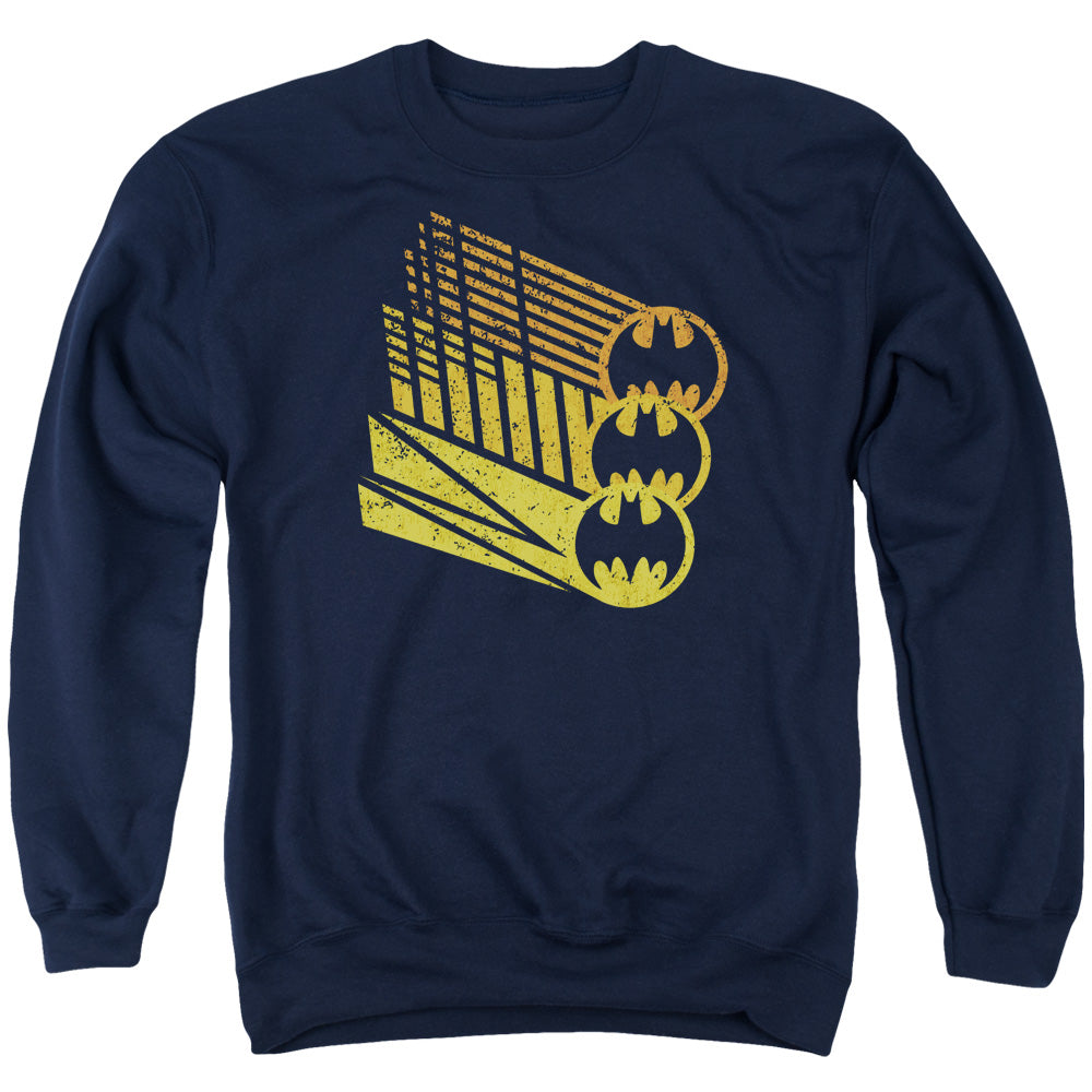 Batman Bat Signal Shapes Mens Crewneck Sweatshirt Navy Blue