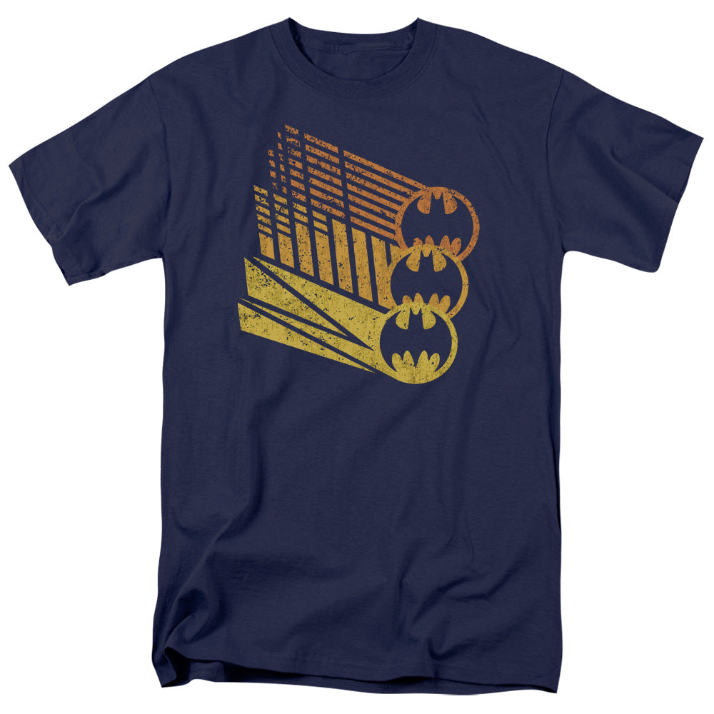 Batman Bat Signal Shapes Mens T Shirt Navy