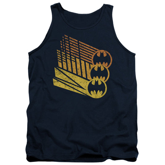 Batman Bat Signal Shapes Mens Tank Top Shirt Navy Blue