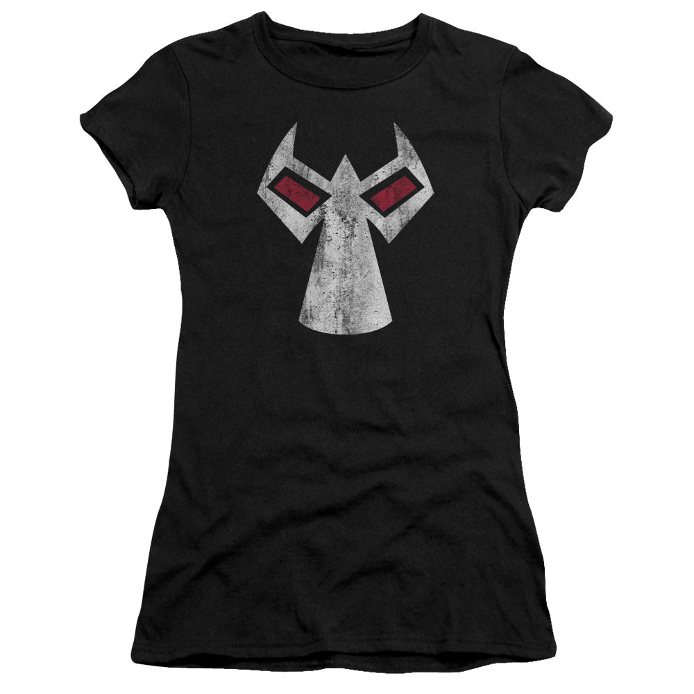 Batman Bane Mask Junior Sheer Cap Sleeve Womens T Shirt Black
