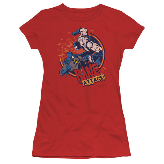 Batman Bane Atack! Junior Sheer Cap Sleeve Womens T Shirt Red