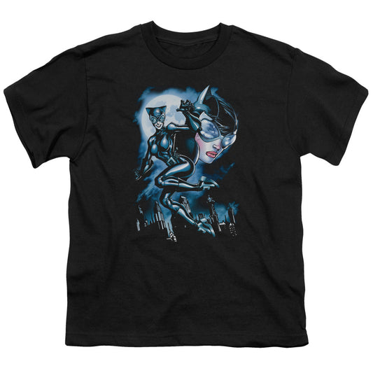Batman Moonlight Cat Kids Youth T Shirt Black