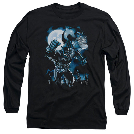 Batman Moonlight Bat Mens Long Sleeve Shirt Black