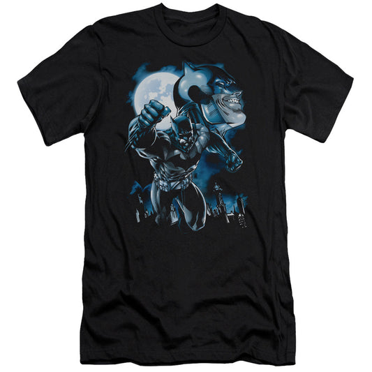 Batman Moonlight Bat Premium Bella Canvas Slim Fit Mens T Shirt Black