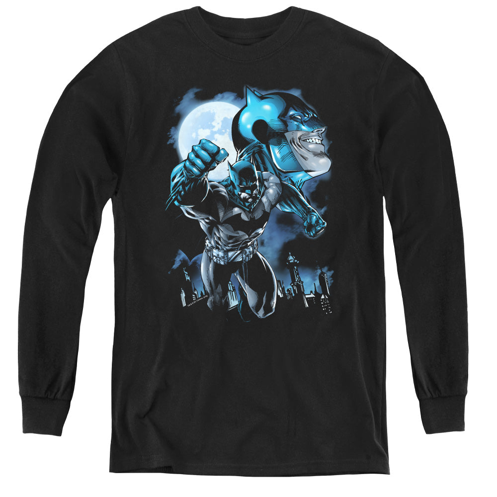Batman Moonlight Bat Long Sleeve Kids Youth T Shirt Black