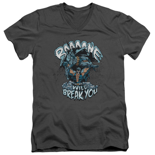 Batman Bane Will Break You Mens Slim Fit V Neck T Shirt Charcoal