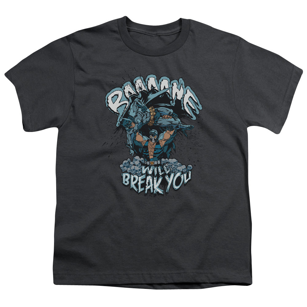 Batman Bane Will Break You Kids Youth T Shirt Charcoal