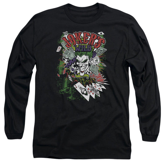 Batman Jokers Wild Mens Long Sleeve Shirt Black