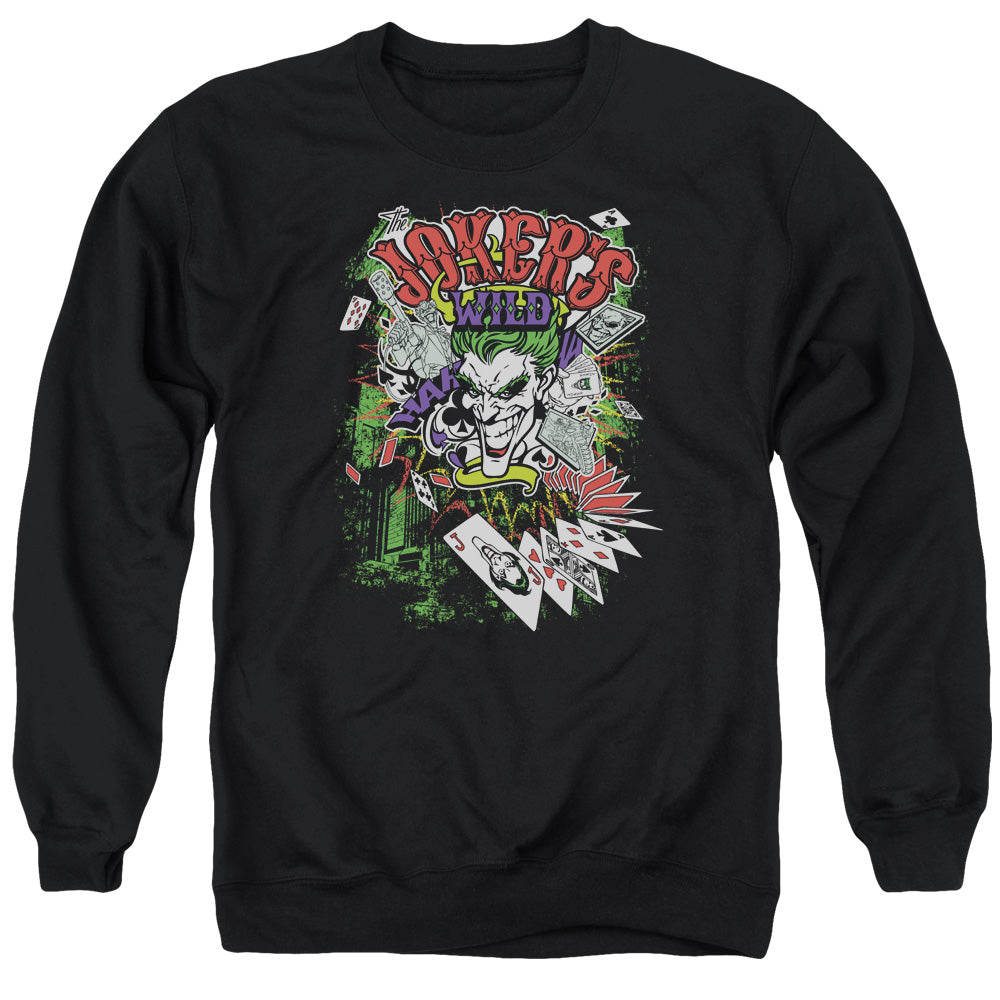 Batman Jokers Wild Mens Crewneck Sweatshirt Black