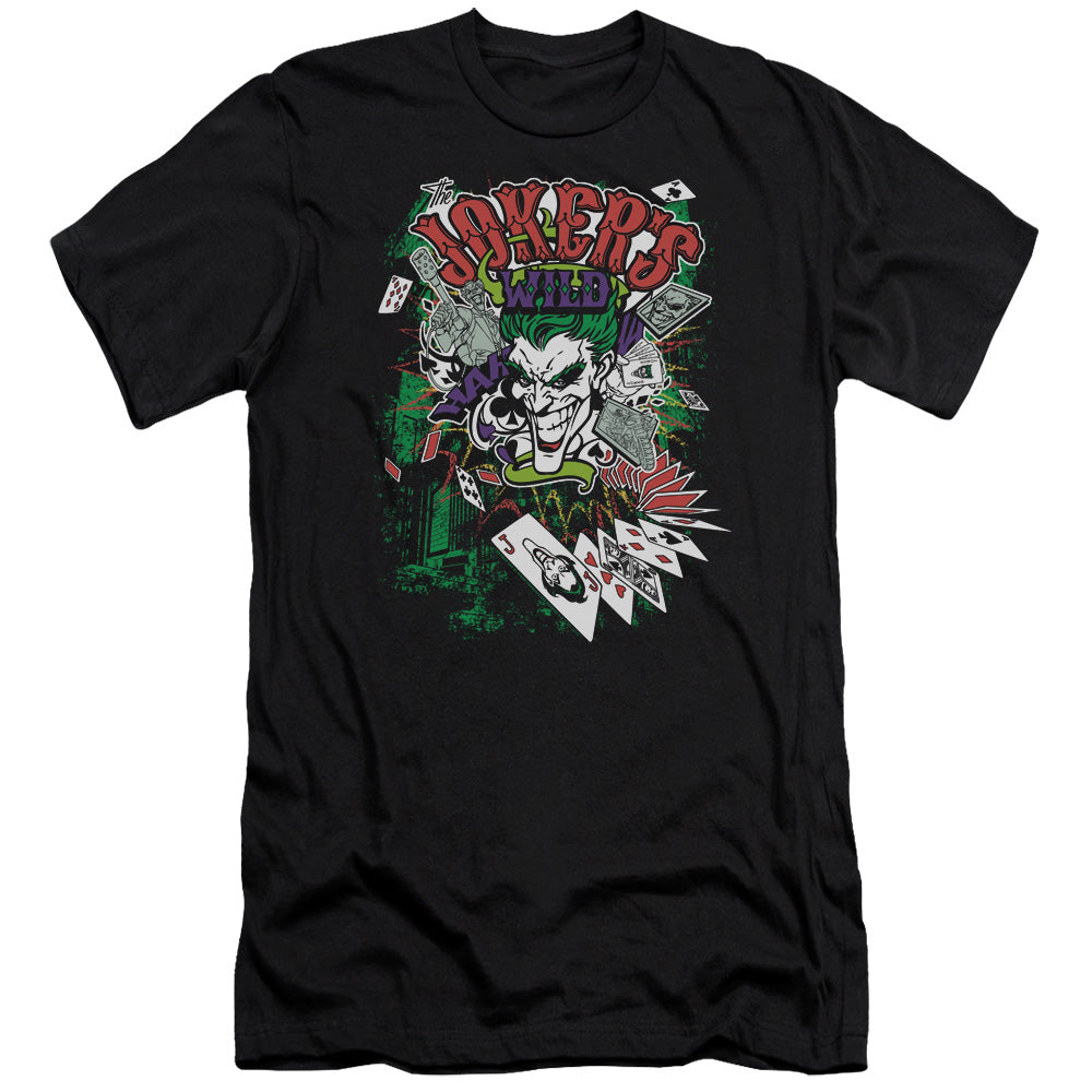 Batman Jokers Wild Premium Bella Canvas Slim Fit Mens T Shirt Black
