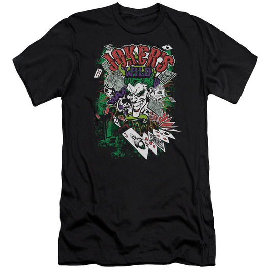 Batman Jokers Wild Premium Bella Canvas Slim Fit Mens T Shirt Black