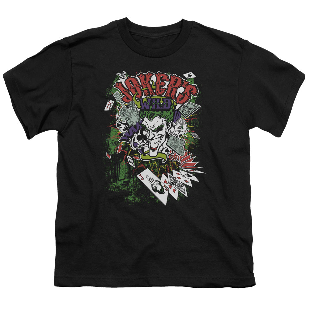 Batman Jokers Wild Kids Youth T Shirt Black