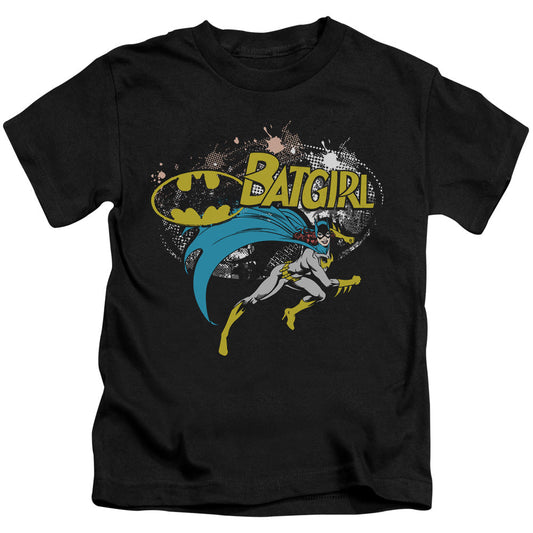 Batman Batgirl Halftone Juvenile Kids Youth T Shirt Black