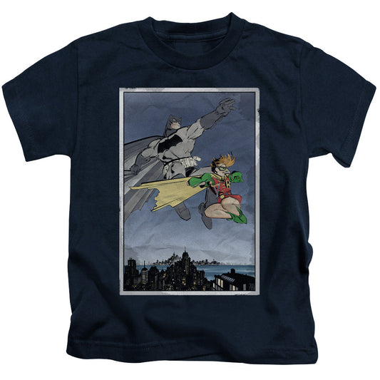 Batman Dkr Duo Juvenile Kids Youth T Shirt Navy Blue