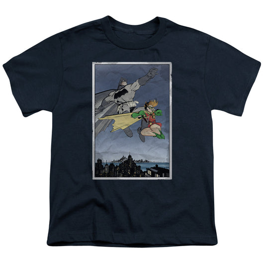 Batman Dkr Duo Kids Youth T Shirt Navy Blue