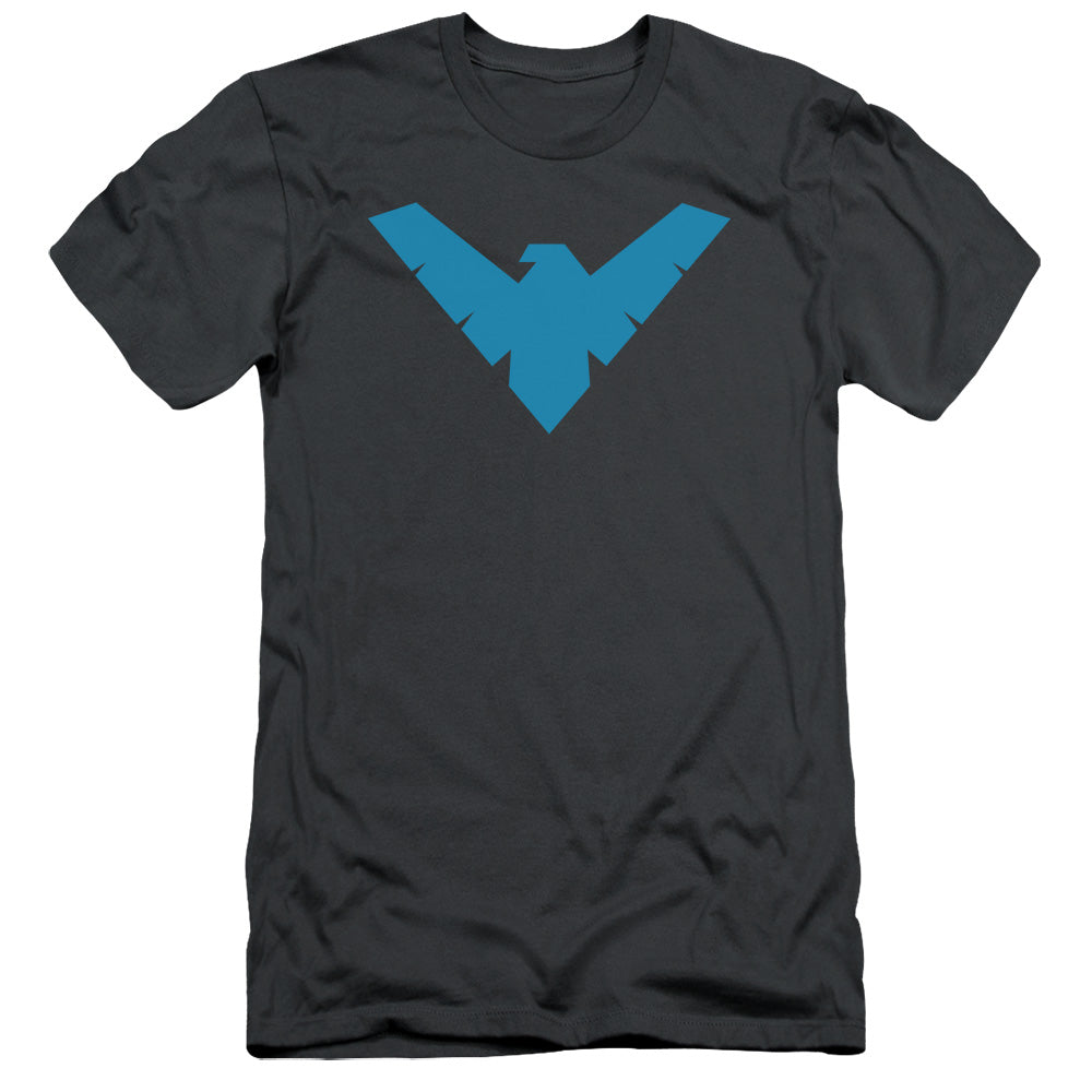 Batman Nightwing Symbol Slim Fit Mens T Shirt Charcoal