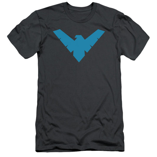 Batman Nightwing Symbol Slim Fit Mens T Shirt Charcoal