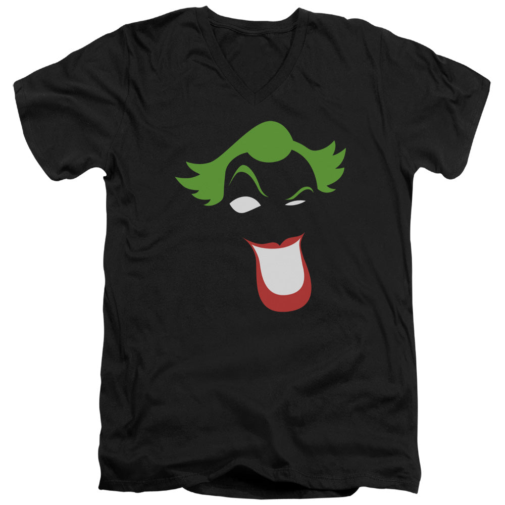 Batman Joker Simplified Mens Slim Fit V Neck T Shirt Black