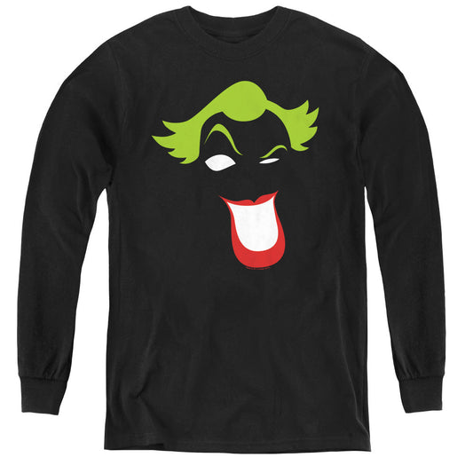 Batman Joker Simplified Long Sleeve Kids Youth T Shirt Black