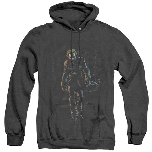 Batman Joker Leaves Arkham Heather Mens Hoodie Black