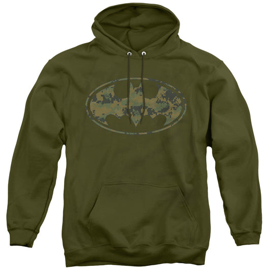 Batman Marine Camo Shield Mens Hoodie Military Green