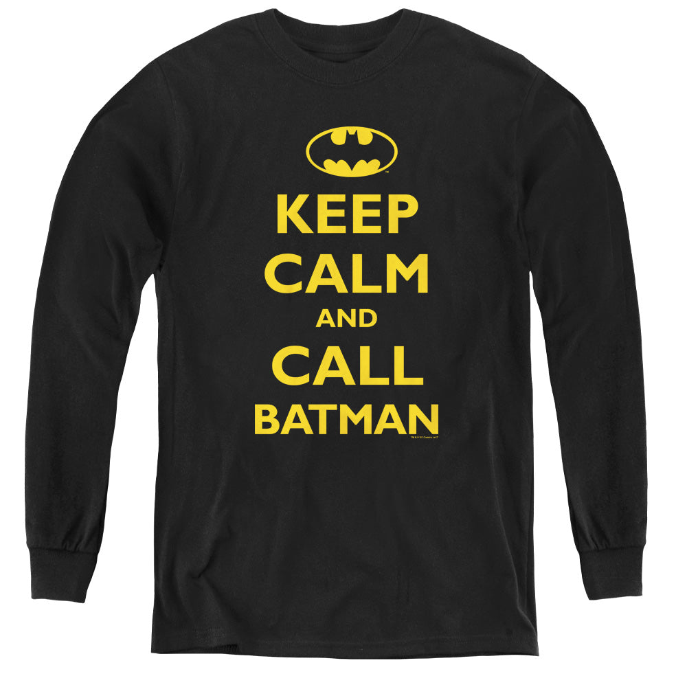 Batman Call Batman Long Sleeve Kids Youth T Shirt Black
