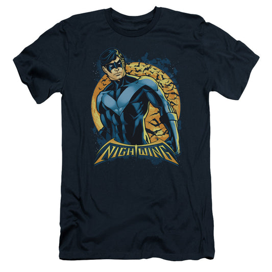 Batman Nightwing Moon Slim Fit Mens T Shirt Navy Blue